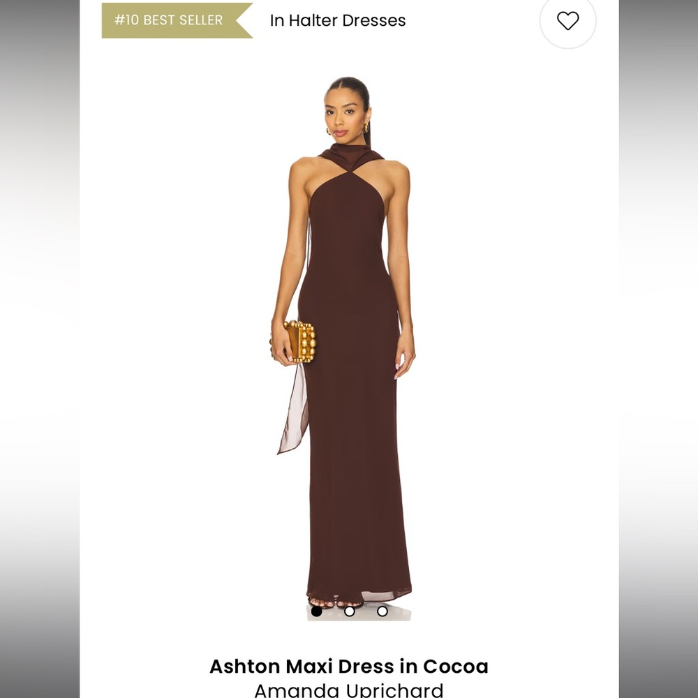 Amanda Uprichard Cocoa Halter Ashton Maxi Dress